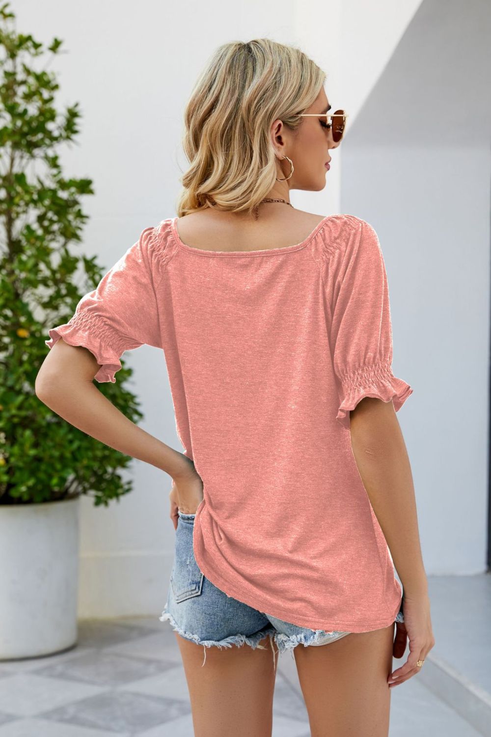 Honeybee Mumford's Short Flounce Sleeve Top