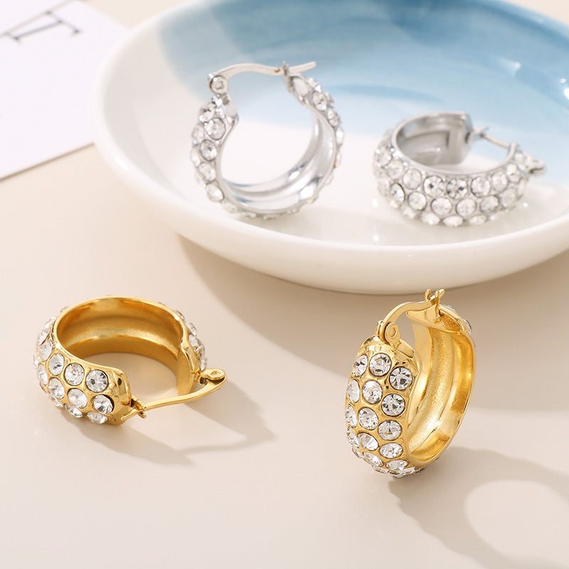 honeybee Mumford's Rhinestone Hoop Earrings