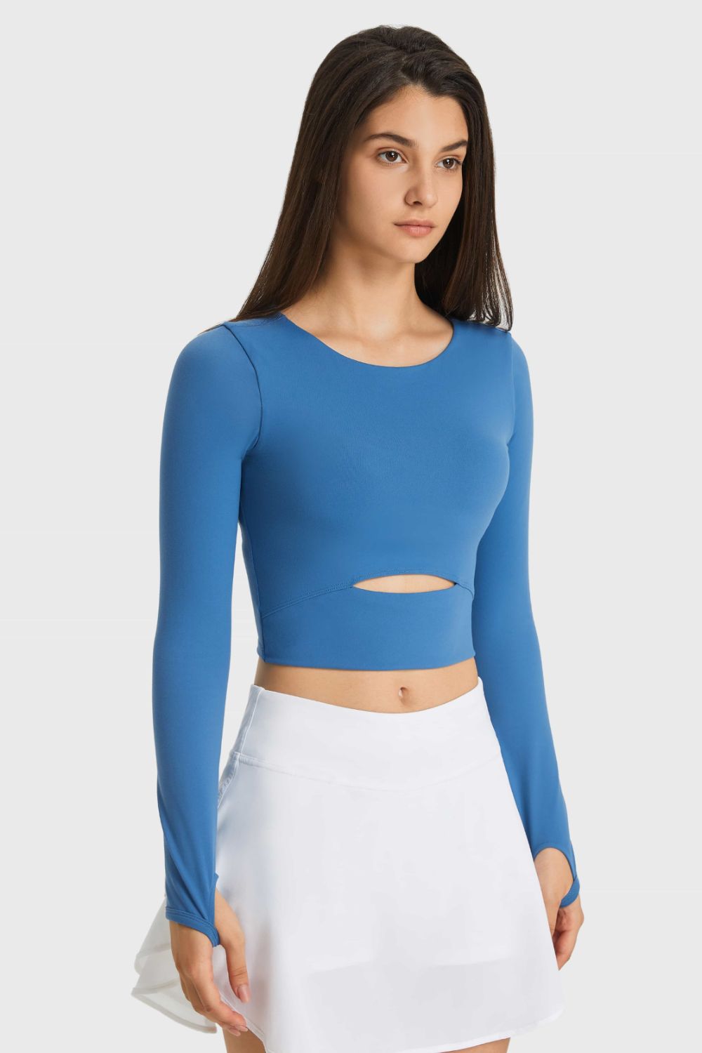 Honeybee Mumford's Cutout Long Sleeve Cropped Sports Top