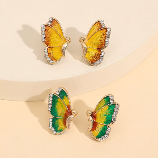 honeybee Mumford's 2 Piece Rhinestone Alloy Butterfly Stud Earrings