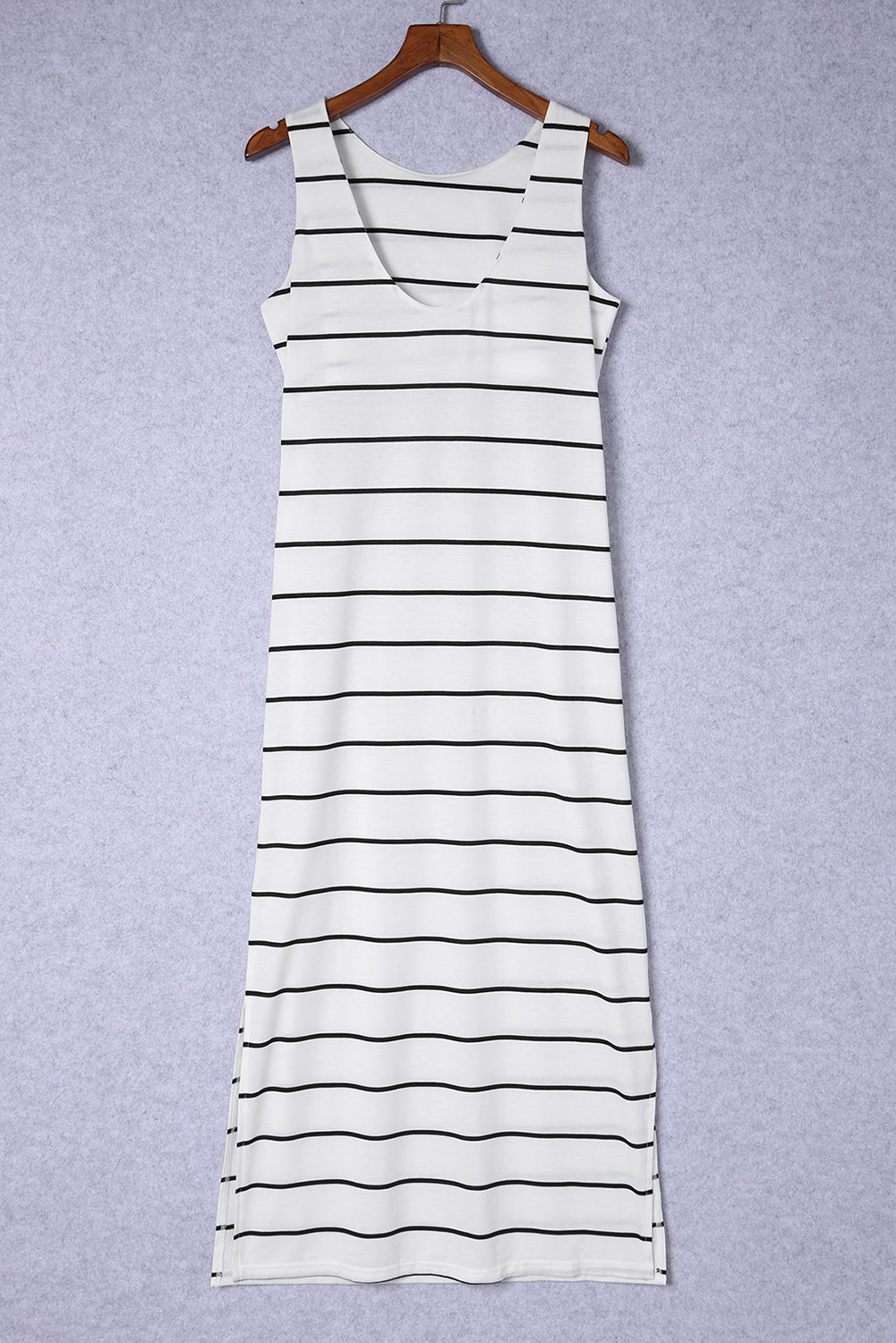 Honeybee Mumford's Striped Slit Sleeveless Maxi Dress