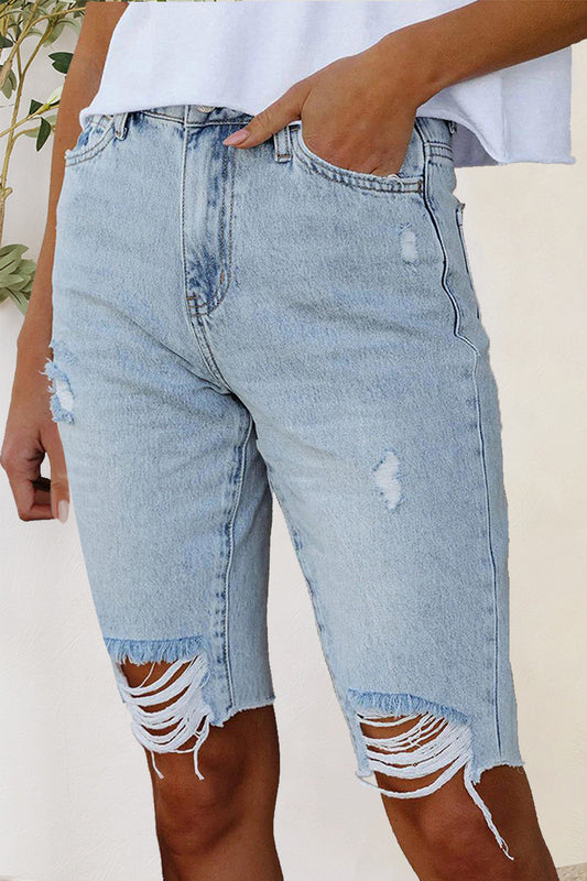 Honeybee Mumford's Distressed Raw Hem Denim Shorts