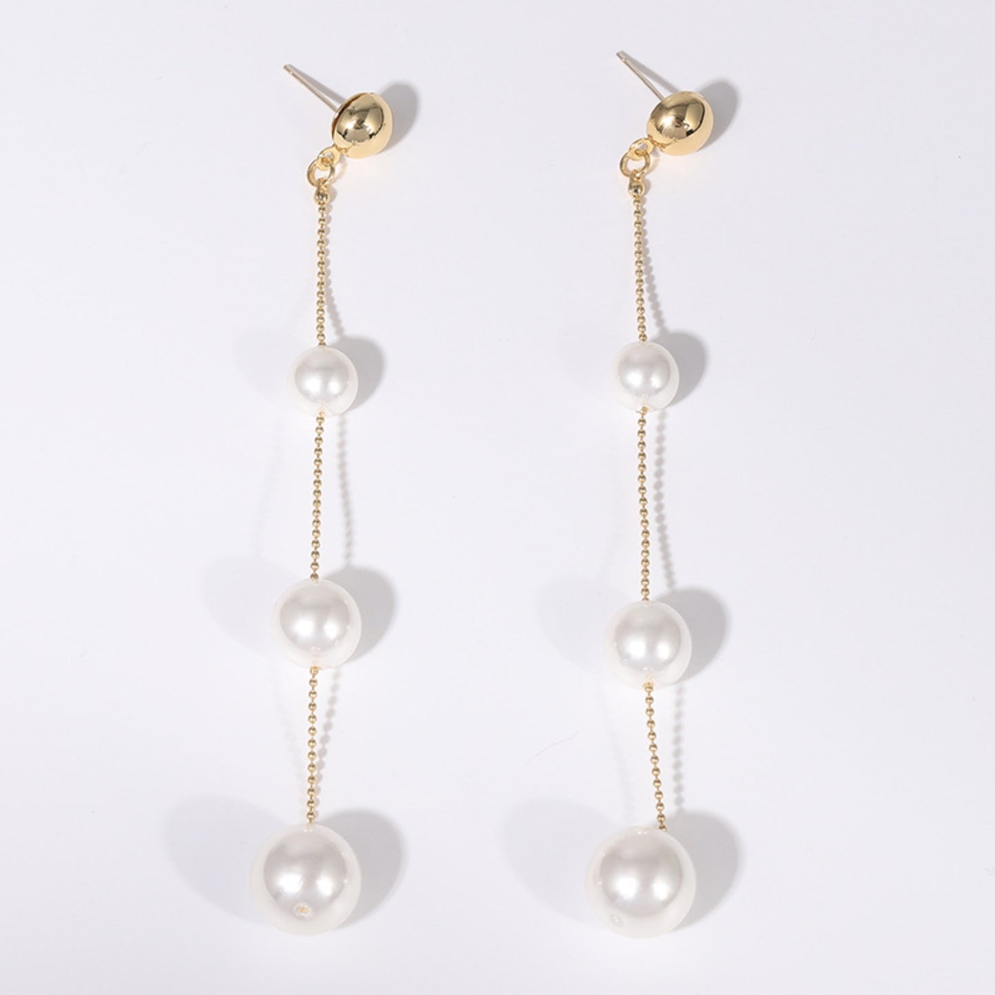 honeybee Mumford's Gold-Plated Pearl Bar Earrings