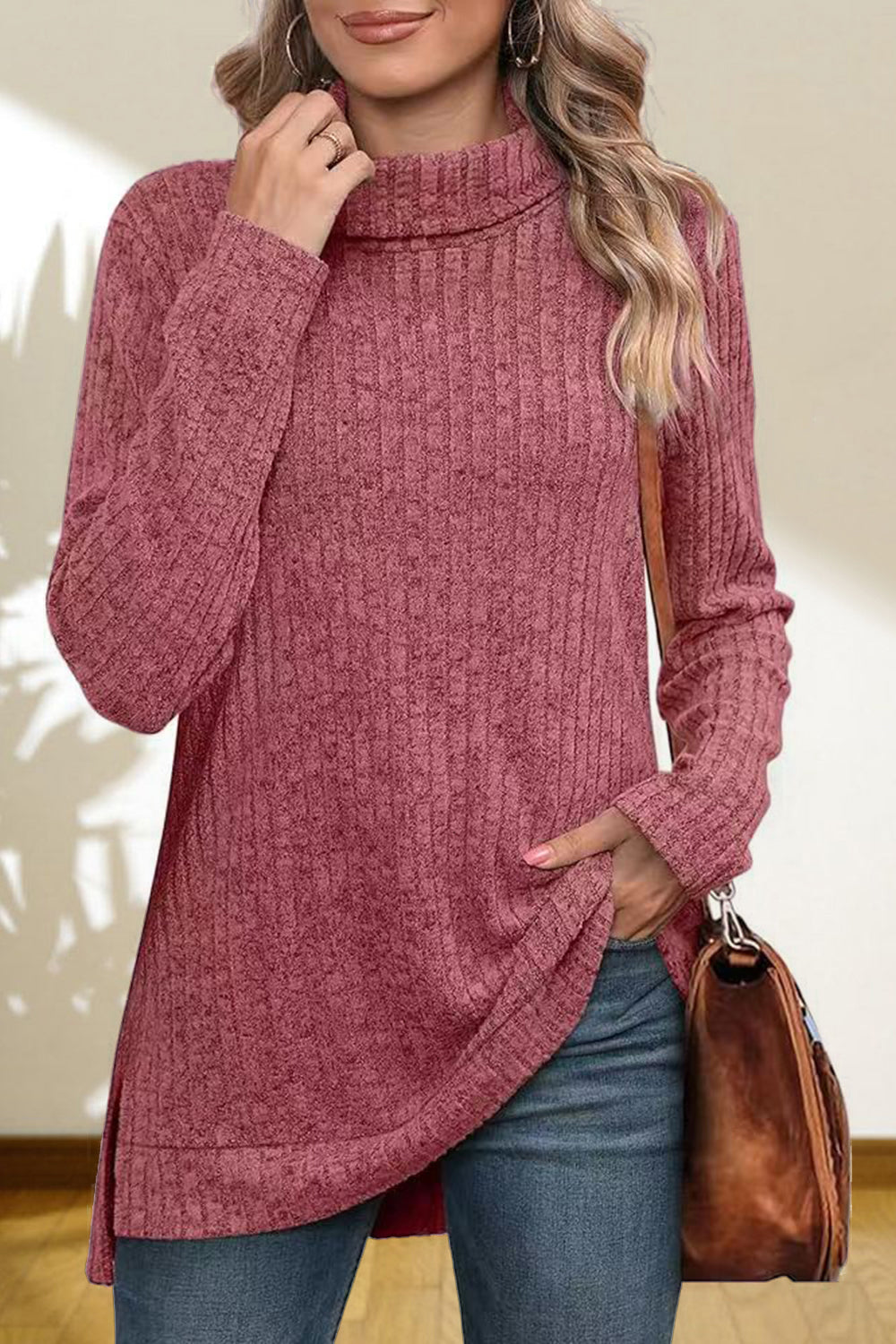 Honeybee Mumford's Turtleneck High Low Top