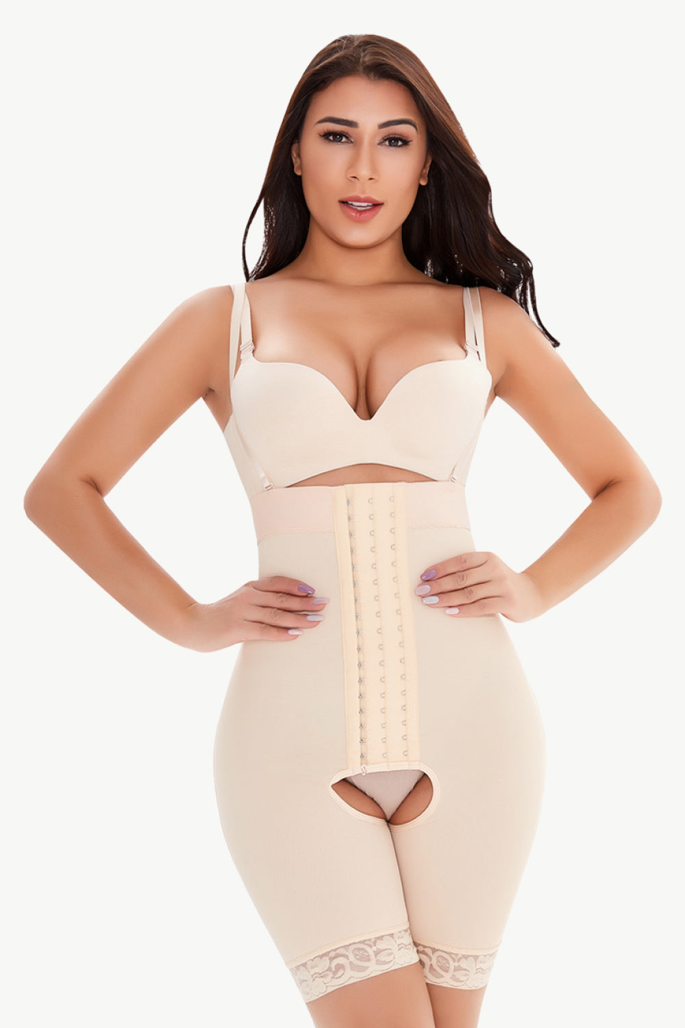 Honeybee Mumford's Full Size Hook-and-Eye Lace Trim Shaping Bodysuit