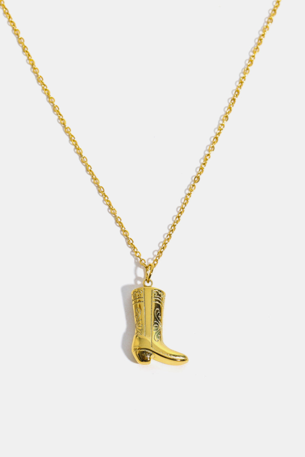 Honeybee Mumford's Cowboy Boot Pendant Stainless Steel Necklace