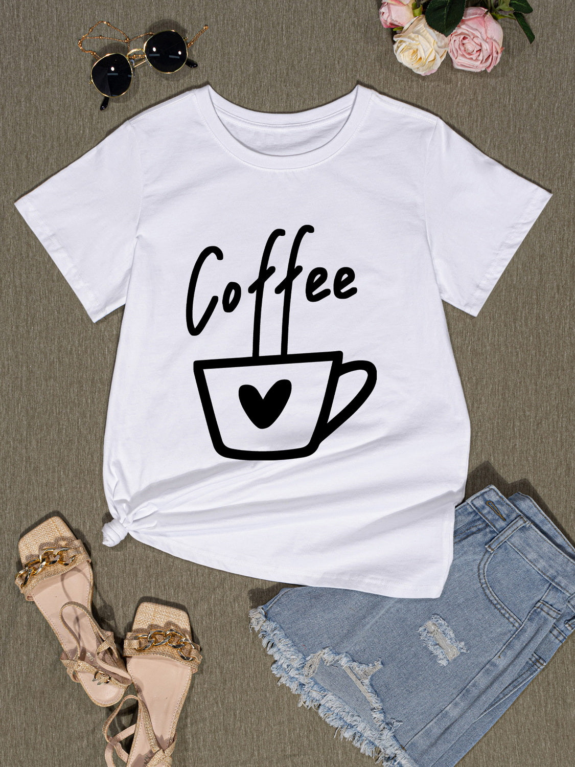 Honeybee Mumford's COFFEE Round Neck Short Sleeve T-Shirt