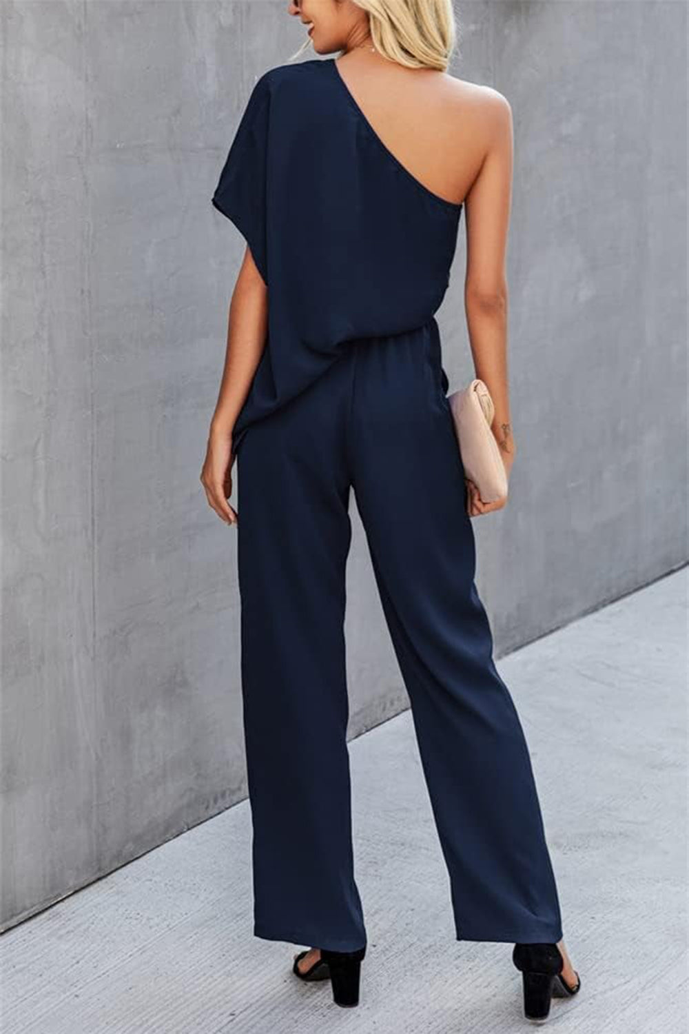 Honeybee Mumford's Single Shoulder Short Sleeve Jumpsuit