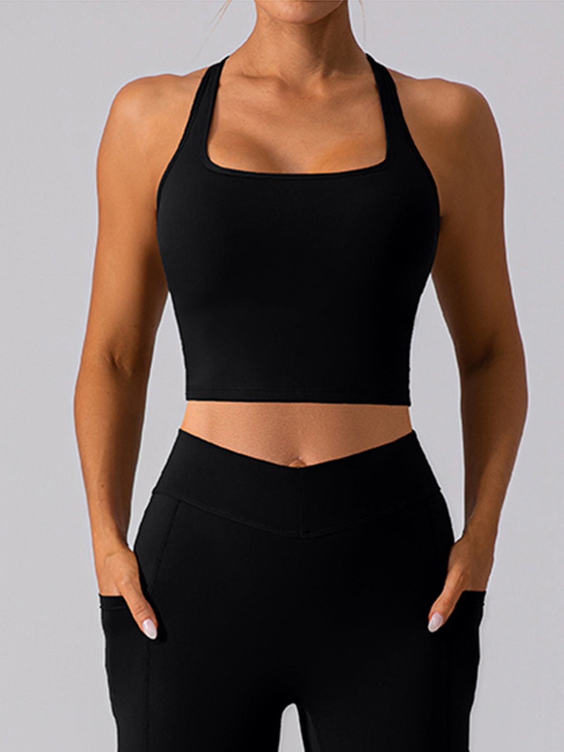 Honeybee Mumford's Square Neck Racerback Cropped Tank