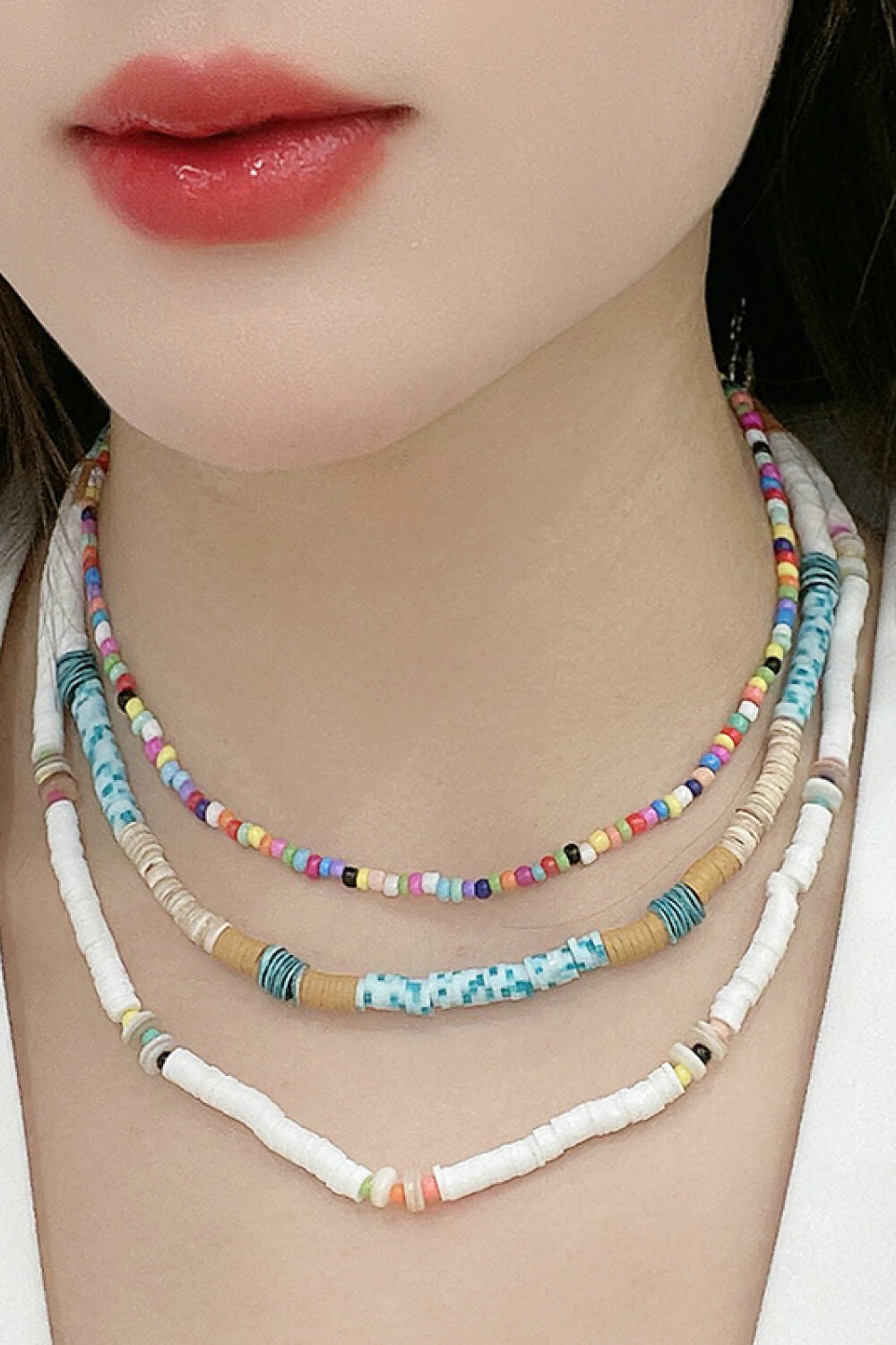 Honeybee Mumford's Multicolored Bead Necklace Three-Piece Set