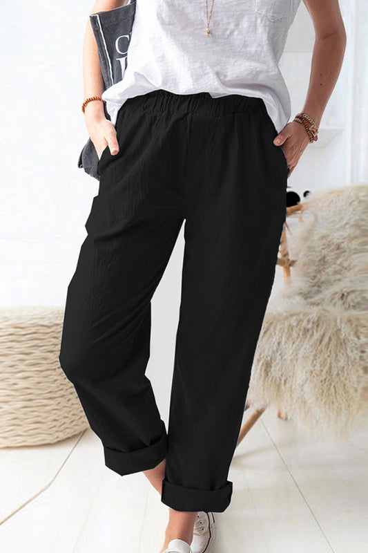 Honeybee Mumford's Paperbag Waist Pull-On Pants with Pockets