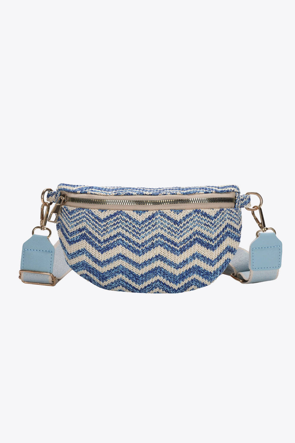 honeybee Mumford's Chevron Straw Sling Bag