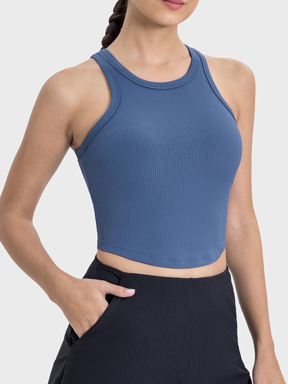 Honeybee Mumford's Round Neck Racerback Active Tank