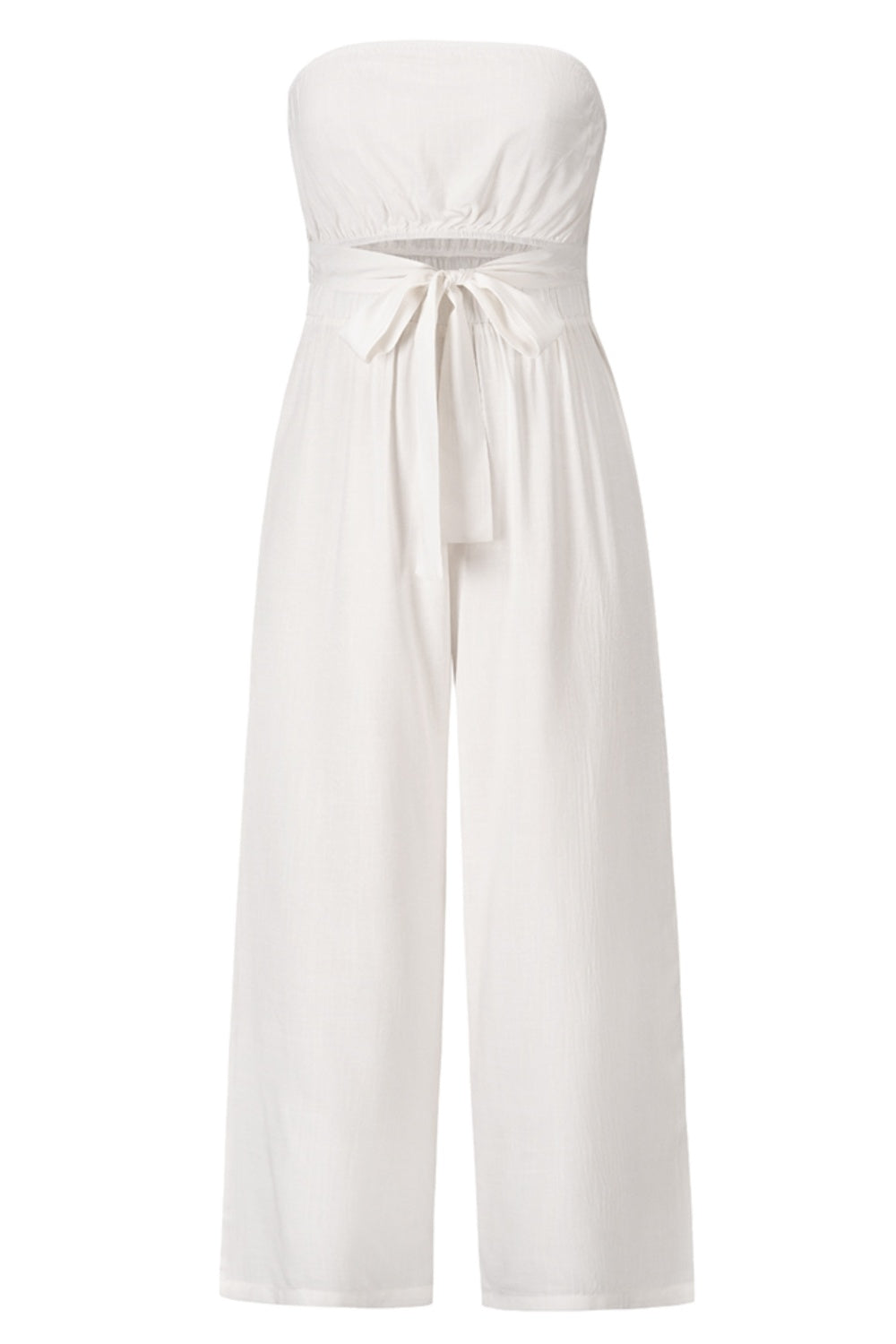 Honeybee Mumford's Tied Cutout Tube Wide Leg Jumpsuit