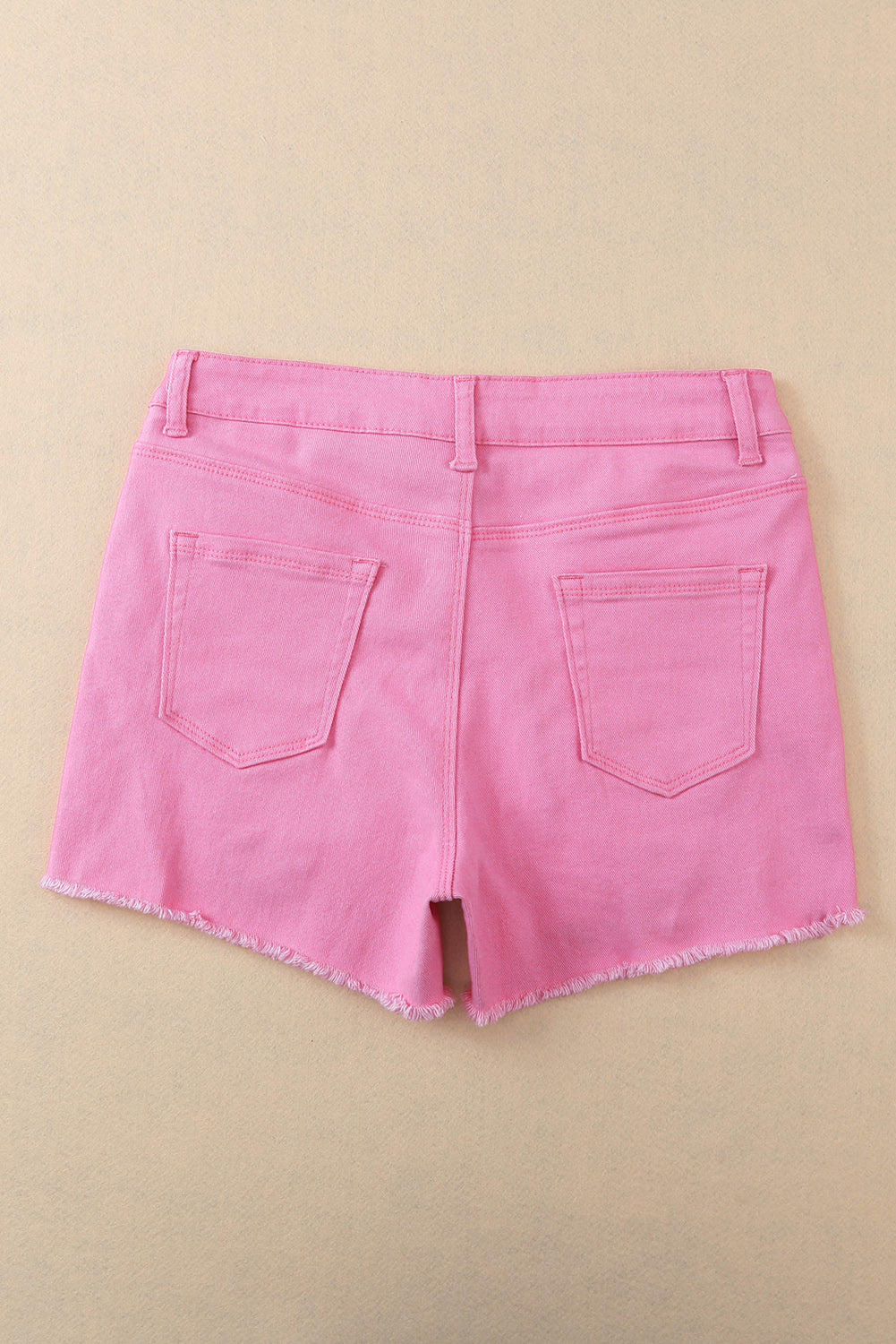 Honeybee Mumford's Rose Solid Color Distressed Denim Shorts