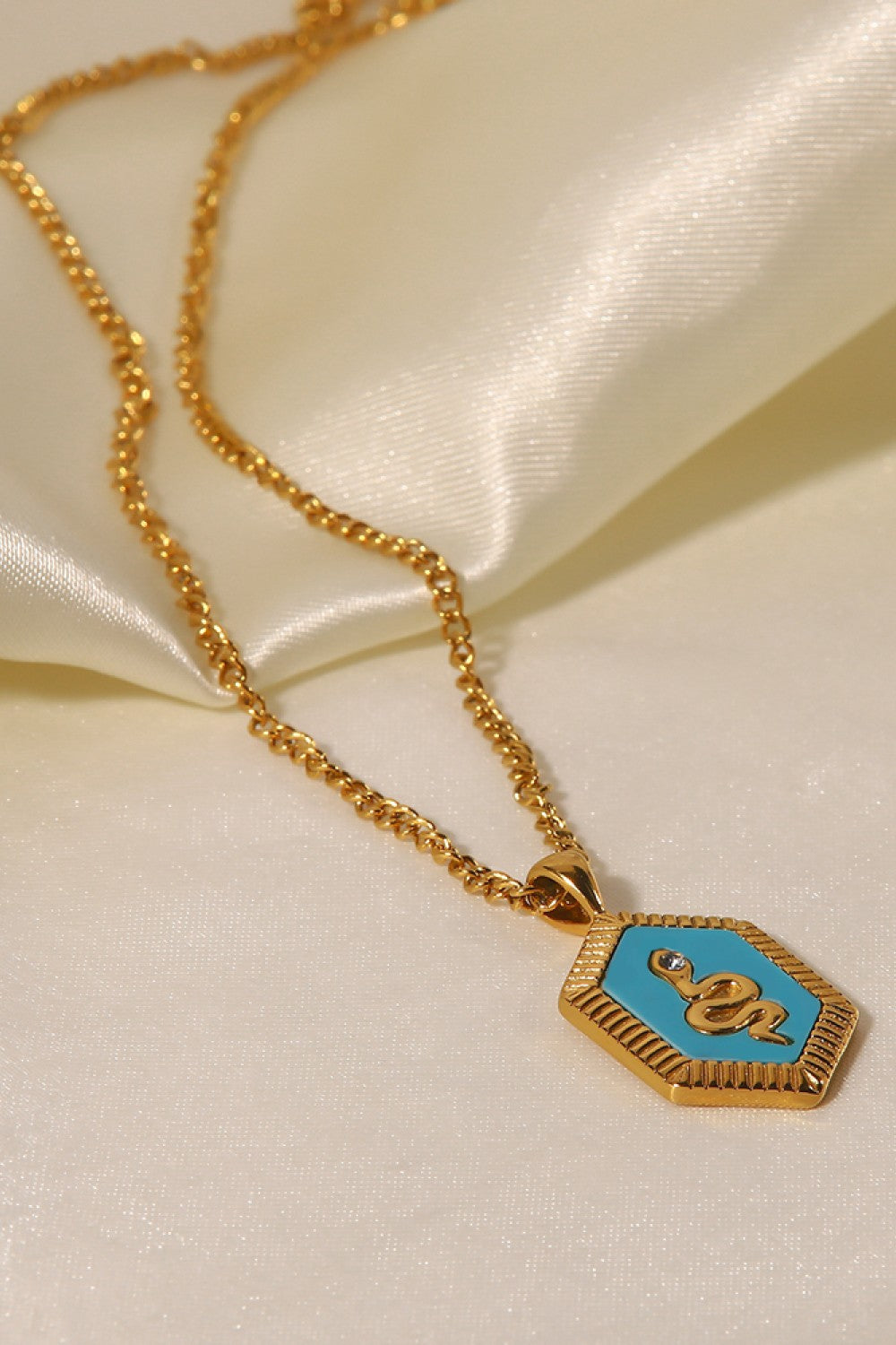 Honeybee Mumford's 18K Gold Plated Snake Geometric Pendant Necklace