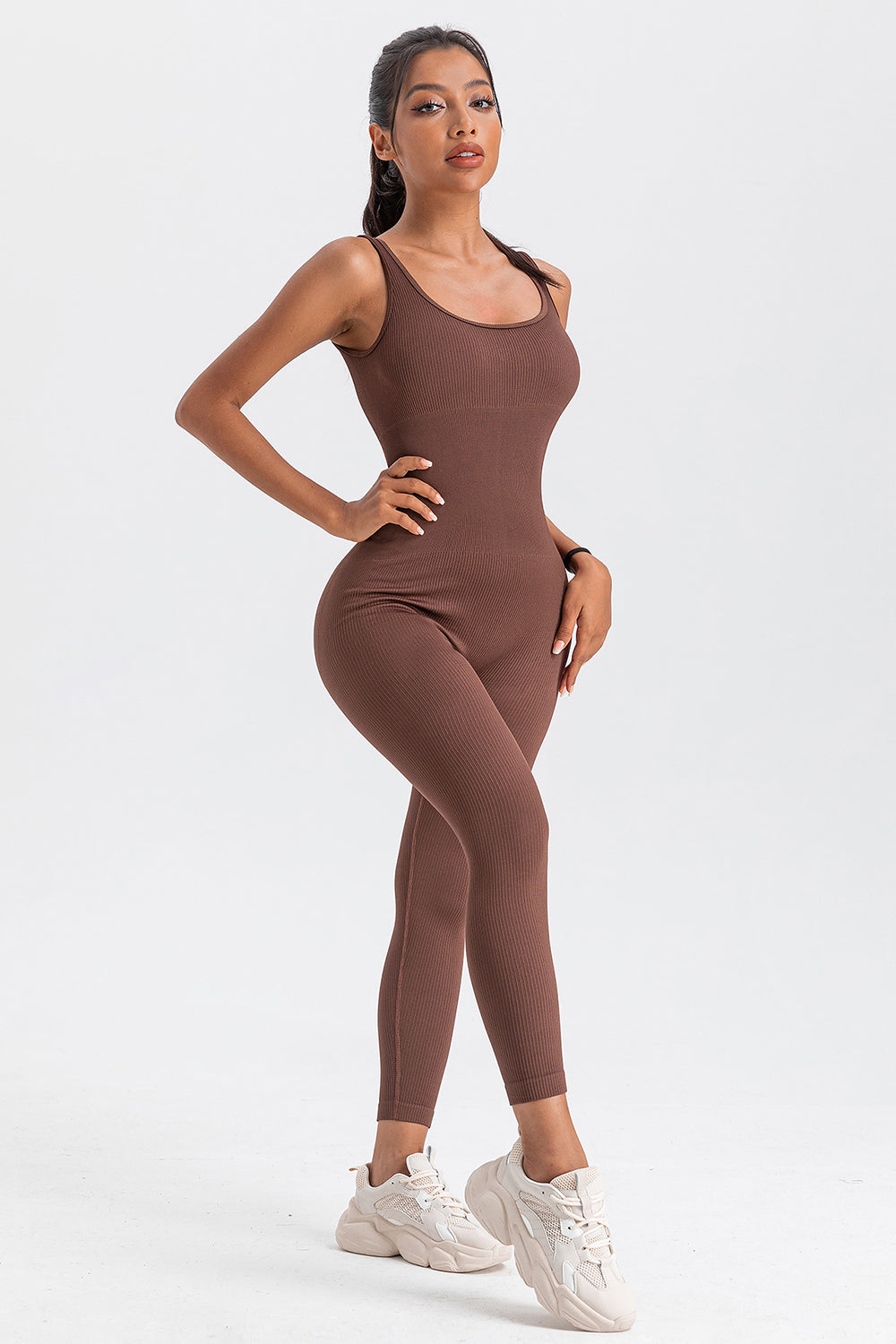 Honeybee Mumford's Wide Strap Sleeveless Active Jumpsuit