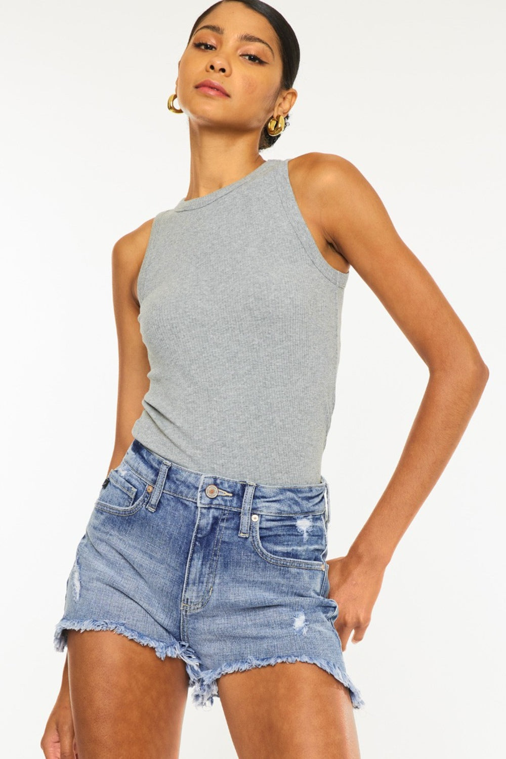 Honeybee Mumford's Distressed Raw Hem Denim Shorts