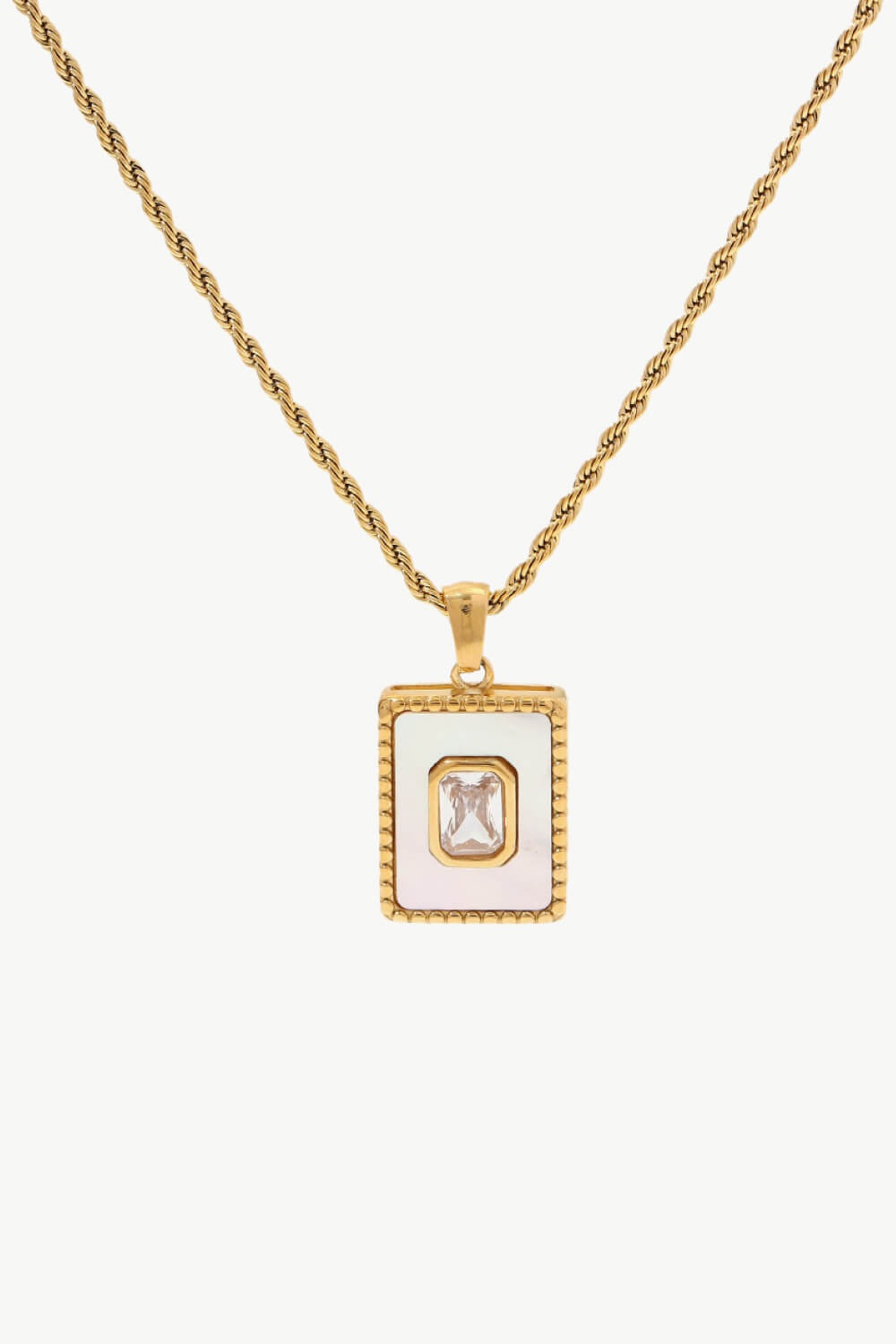 Honeybee Mumford's Square Pendant Twisted Chain Necklace