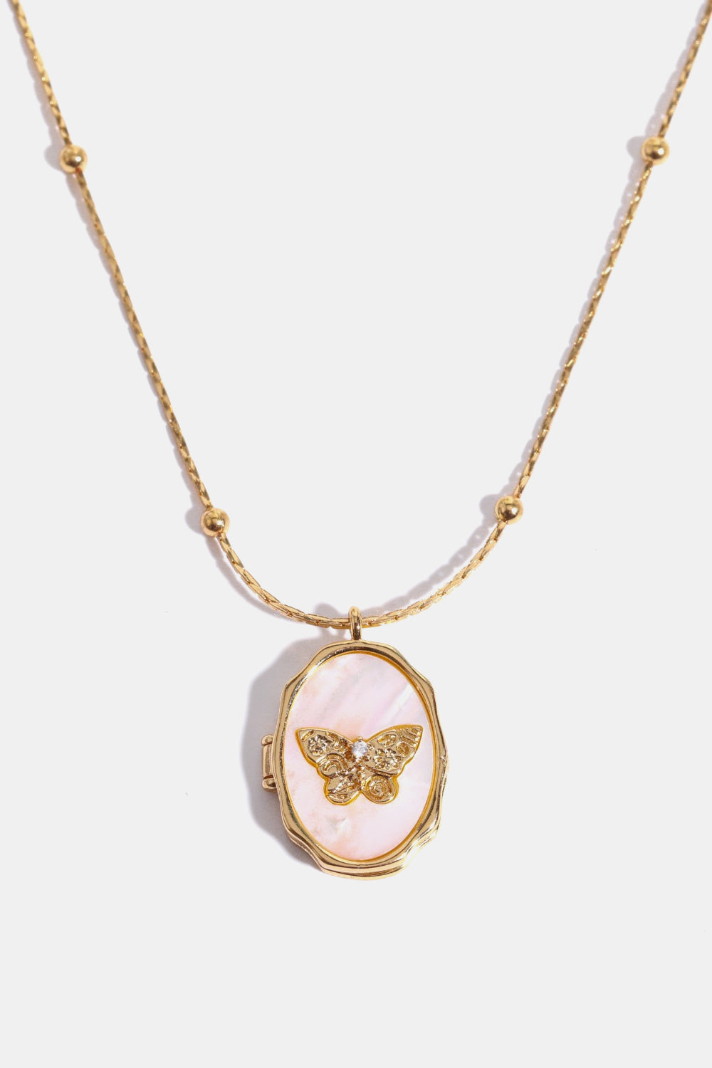 Honeybee Mumford's Butterfly Shell Pendant Necklace