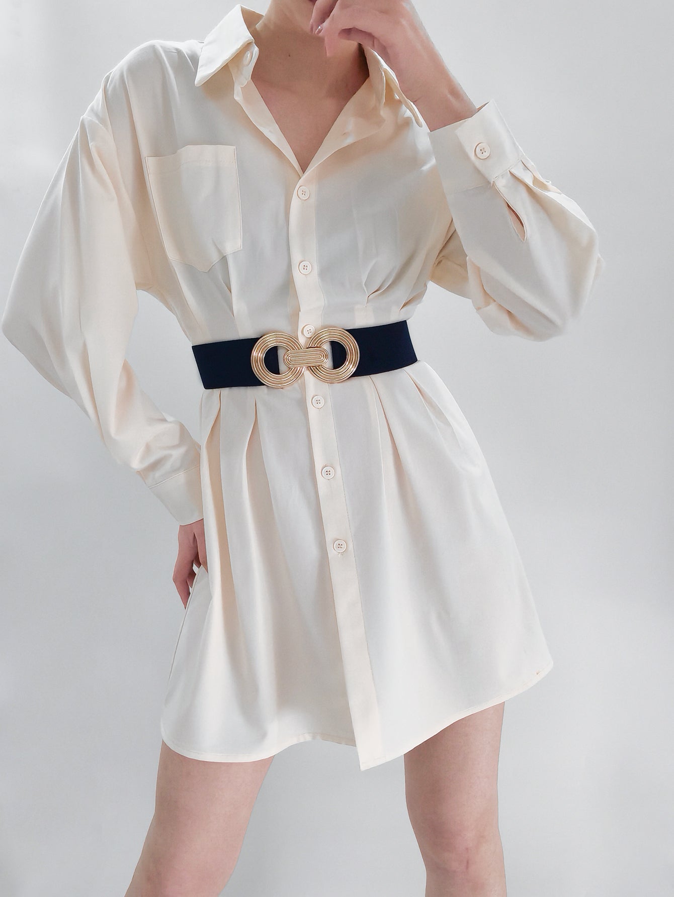 Honeybee Mumford's Geometric Buckle Elastic Wide Belt