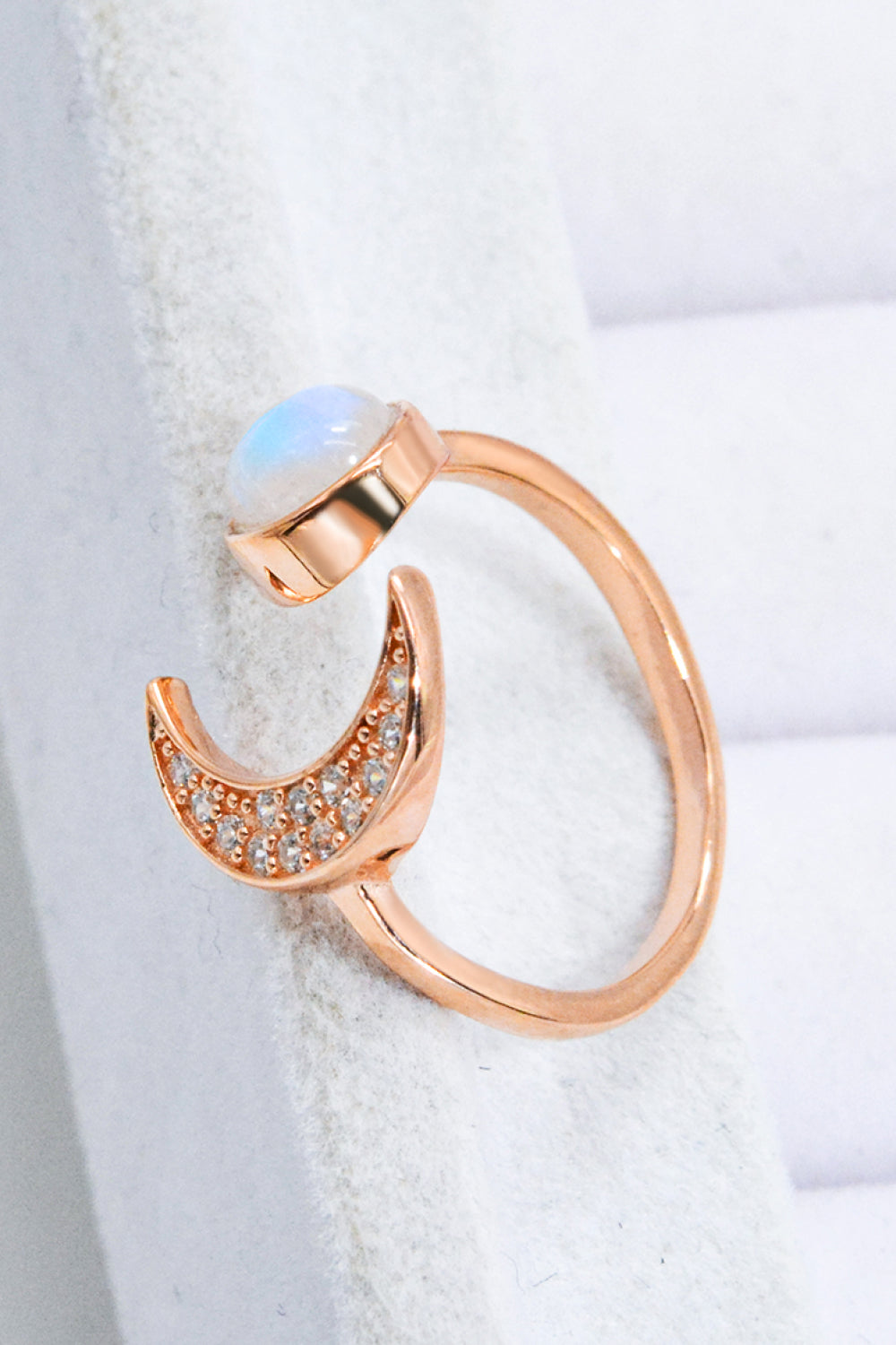 Honeybee Mumford's Natural Moonstone and Sun & Moon Open Ring