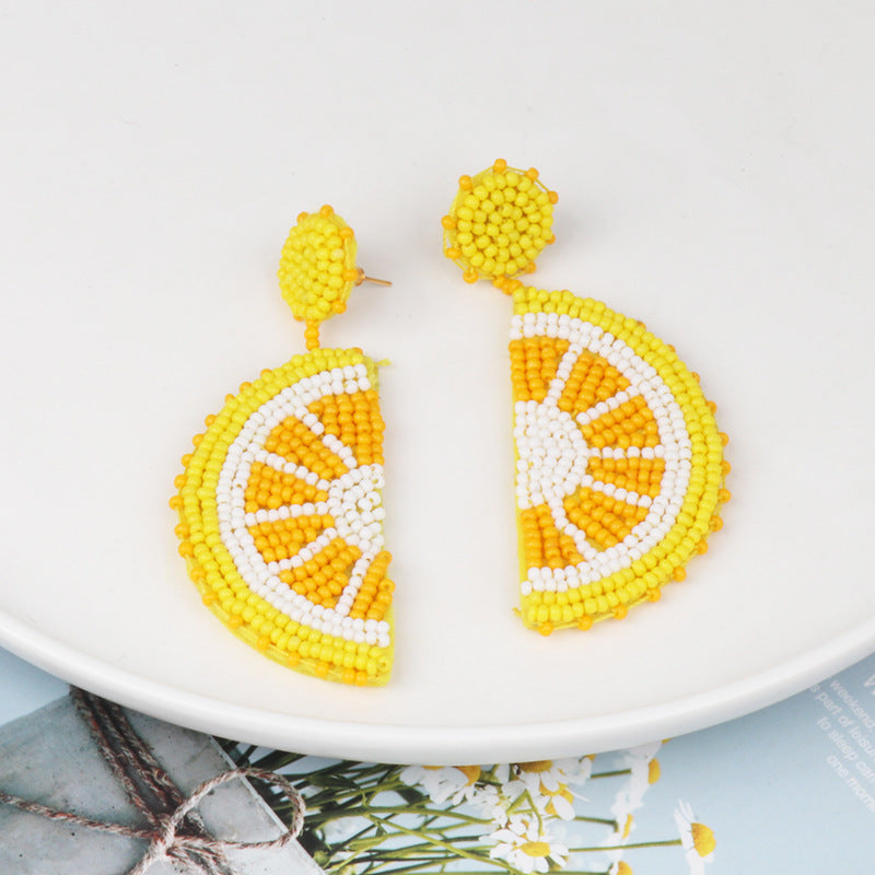 honeybee Mumford's Alloy Beaded Orange Shape Earrings