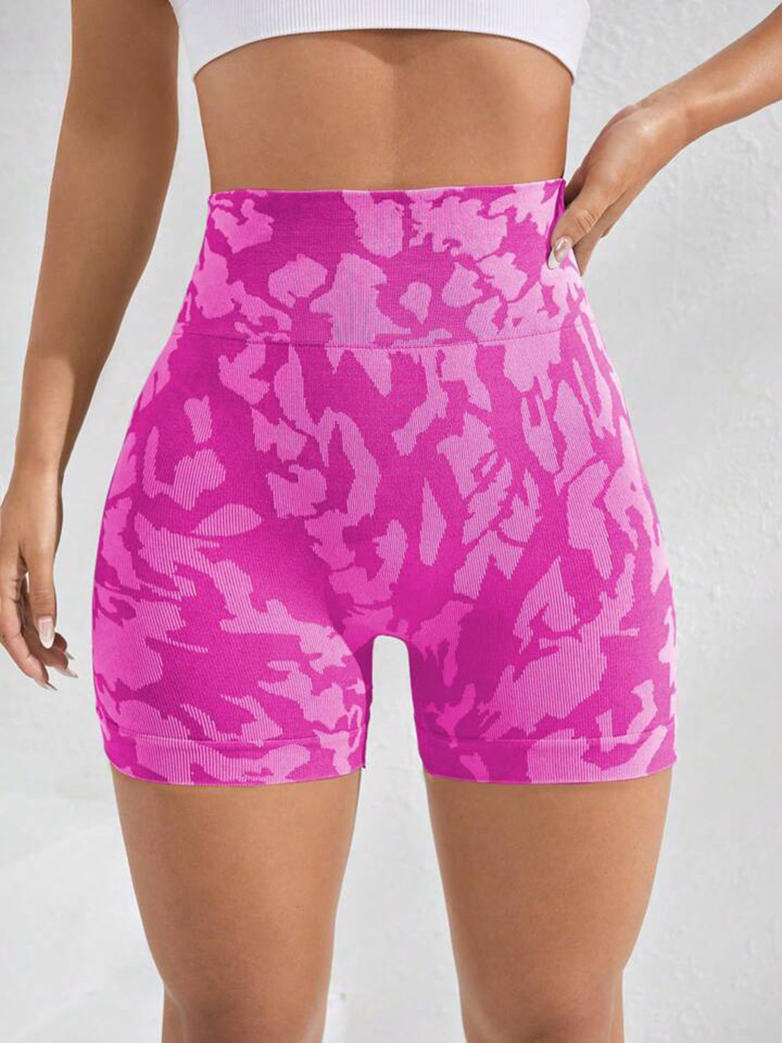 Honeybee Mumford's Printed High Waist Active Shorts