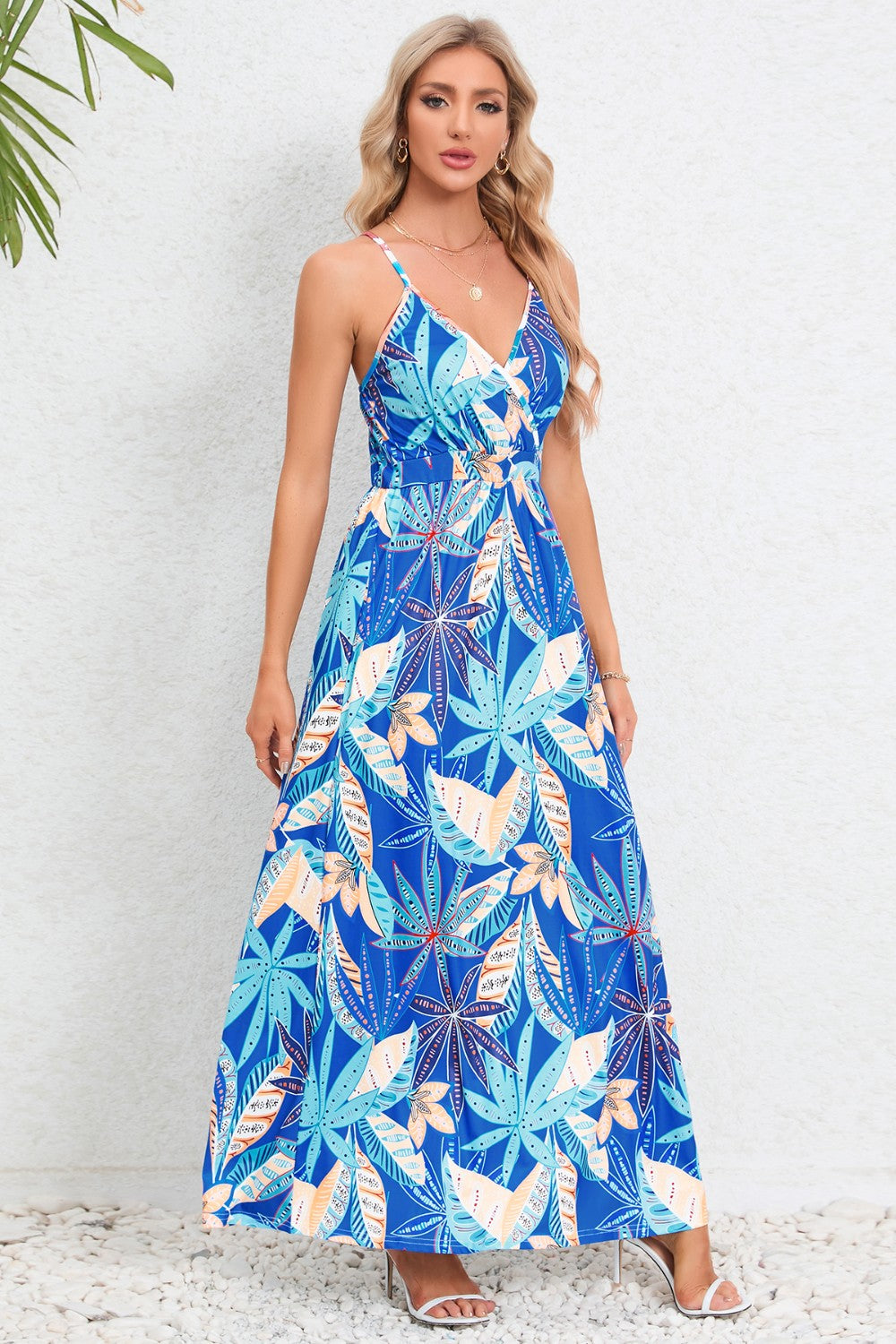 Honeybee Mumford's Printed Surplice Maxi Cami Dress