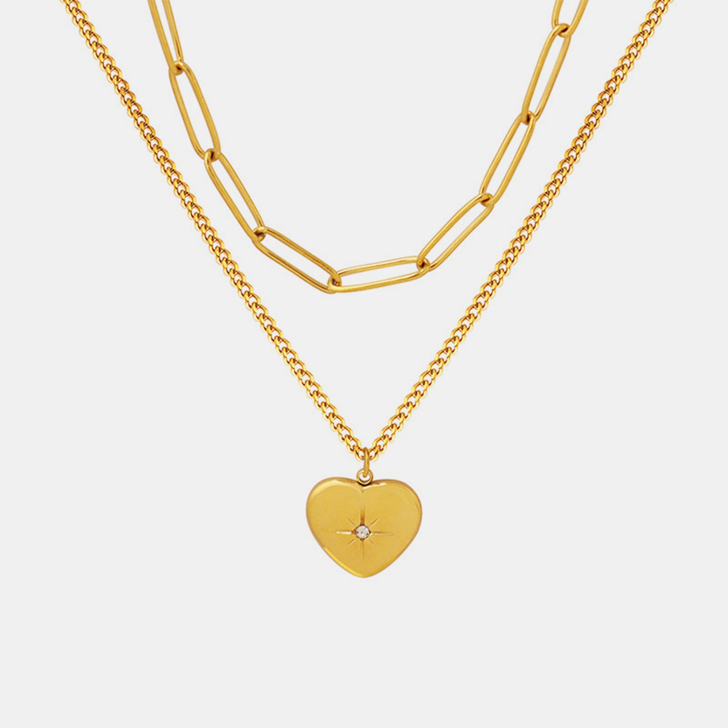 Honeybee Mumford's Double Layered Heart Pendant Necklace