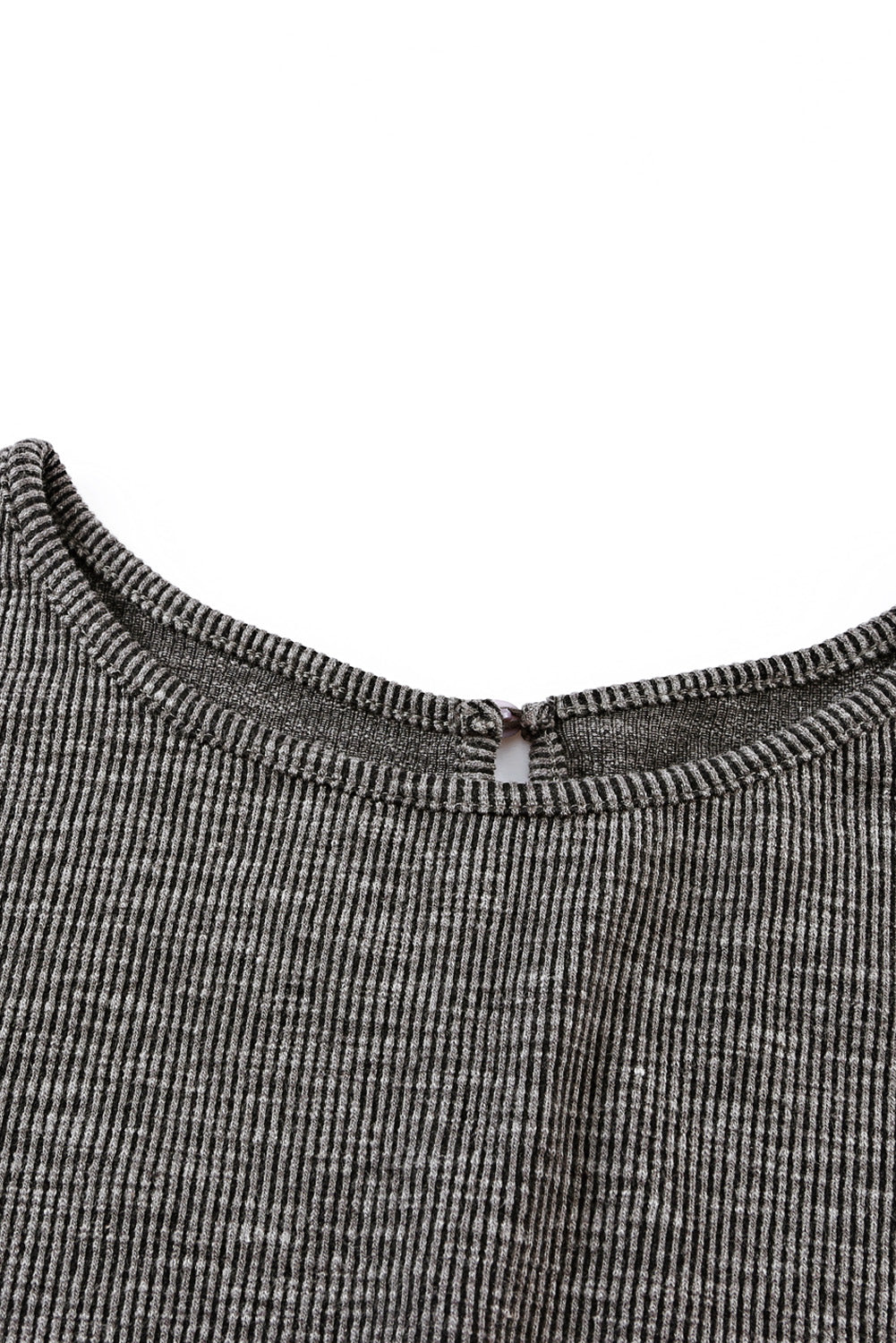 Honeybee Mumford's Gray Ribbed Elastic Waist Romper