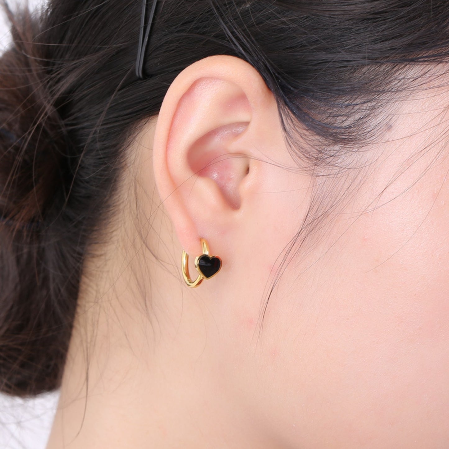 honeybee Mumford's Heart Huggie Earrings