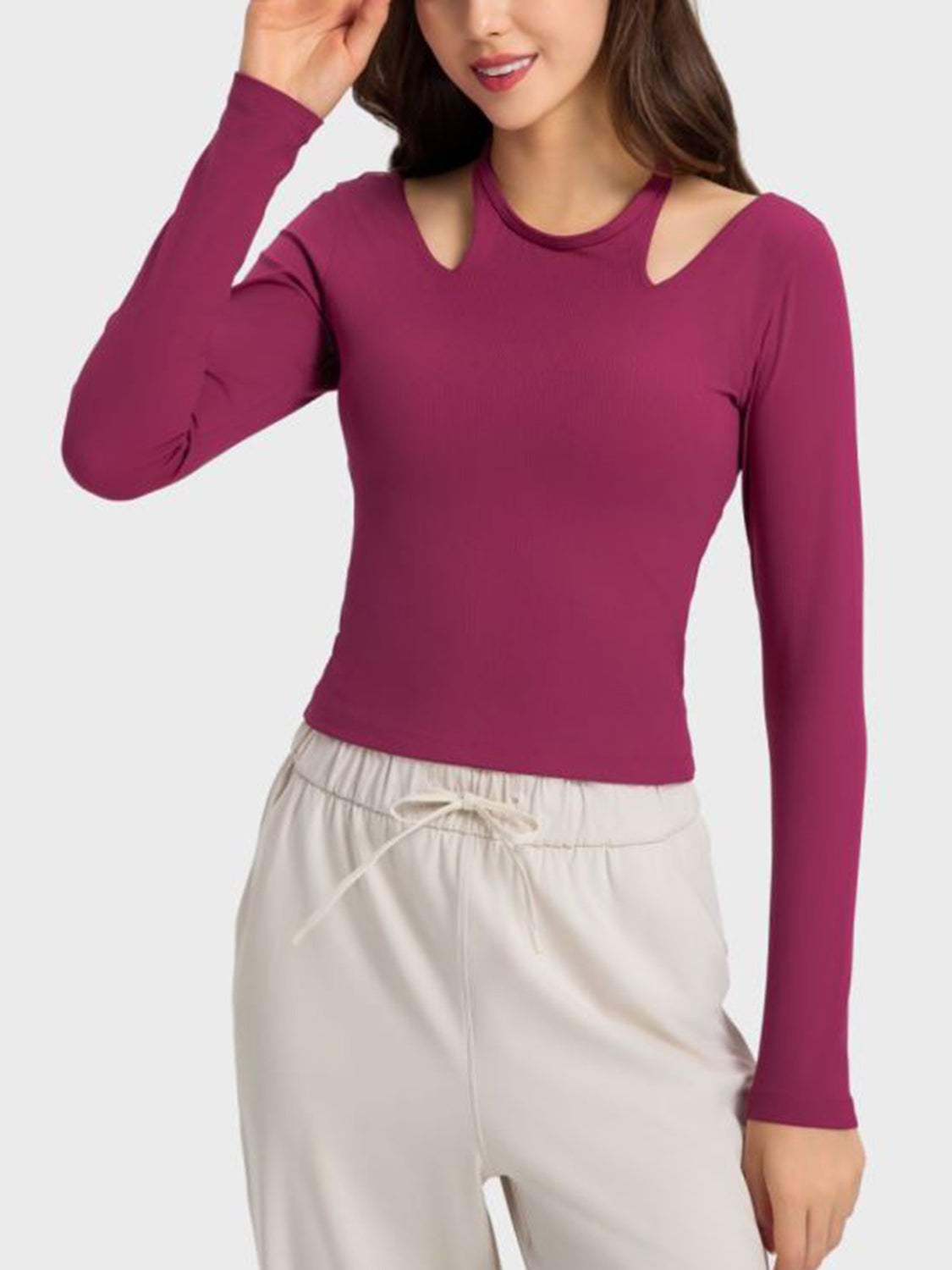 Honeybee Mumford's Halter Neck Long Sleeve Sporty Top