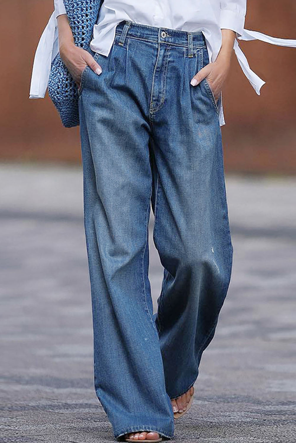 Honeybee Mumford's Blue Slouchy Wide Leg Jeans