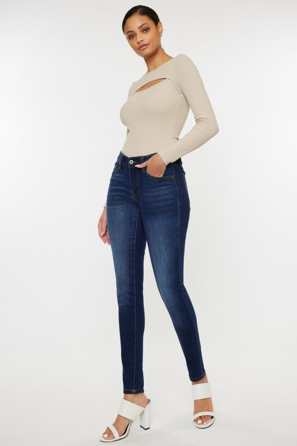 Honeybee Mumford's Mid Rise Gradient Skinny Jeans