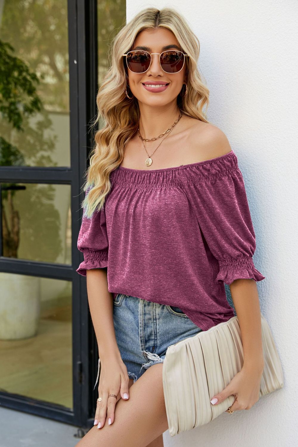 Honeybee Mumford's Short Flounce Sleeve Top