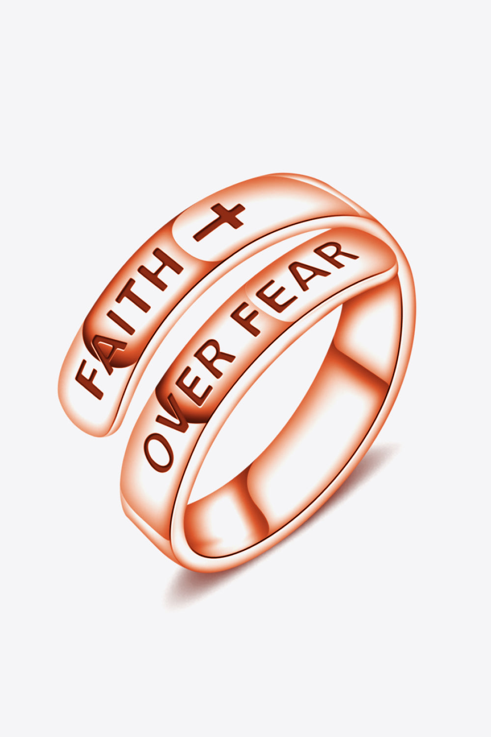 Honeybee Mumford's Silver "FAITH OVER FEAR" Bypass Ring