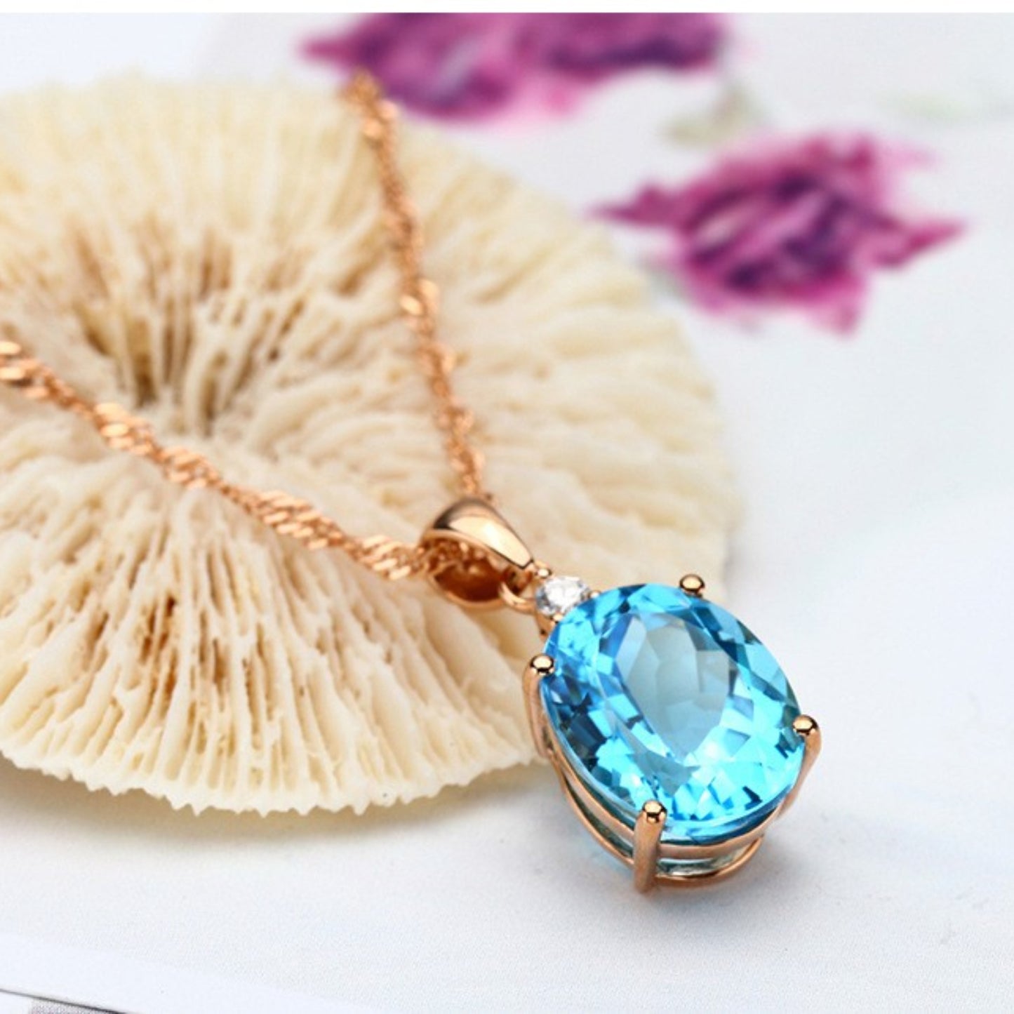 Honeybee Mumford's Rose Gold-Plated Gemstone Pendant Necklace