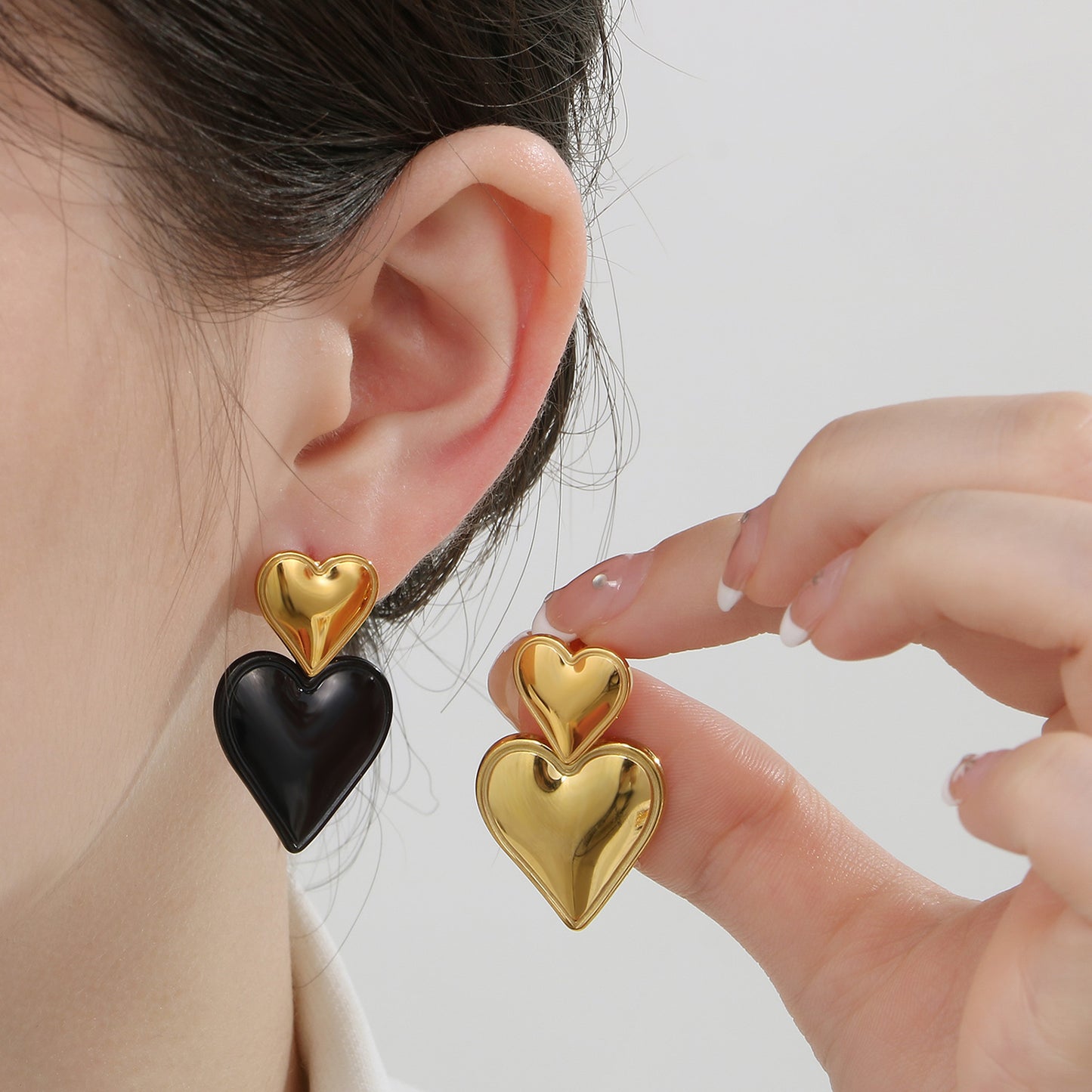 honeybee Mumford's Double Heart Earrings