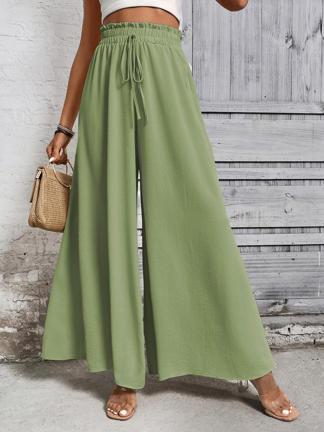 Honeybee Mumford's Tied High Waist Wide Leg Pants