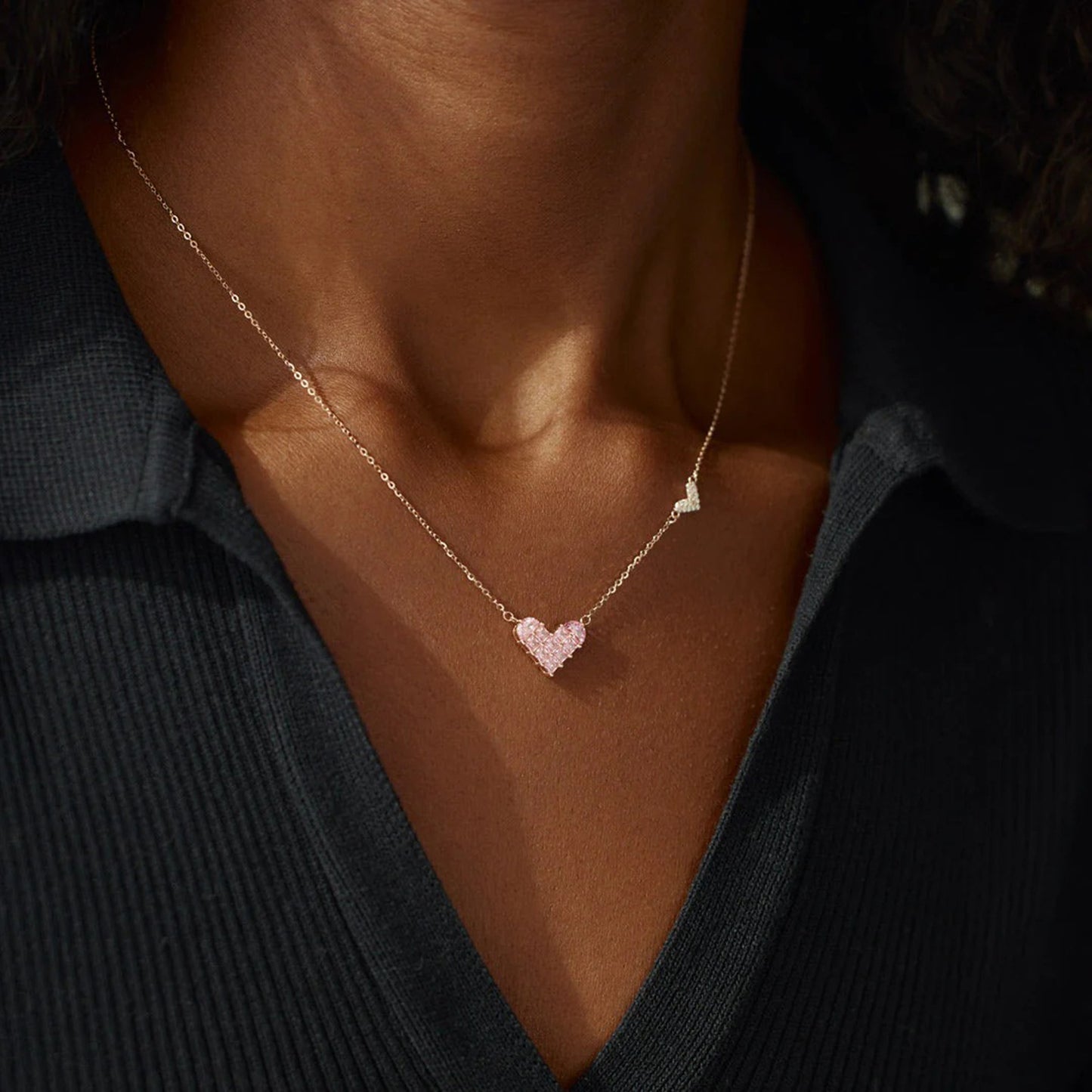 Honeybee Mumford's Heart Shape Rose Gold-Plated Pendant Necklace