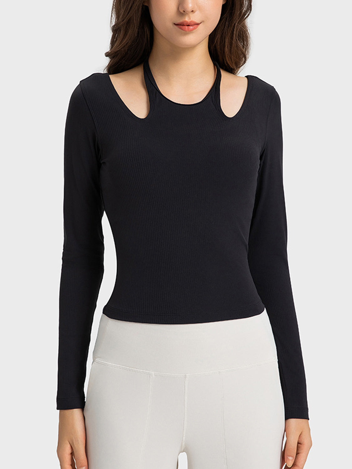 Honeybee Mumford's Halter Neck Long Sleeve Sporty Top