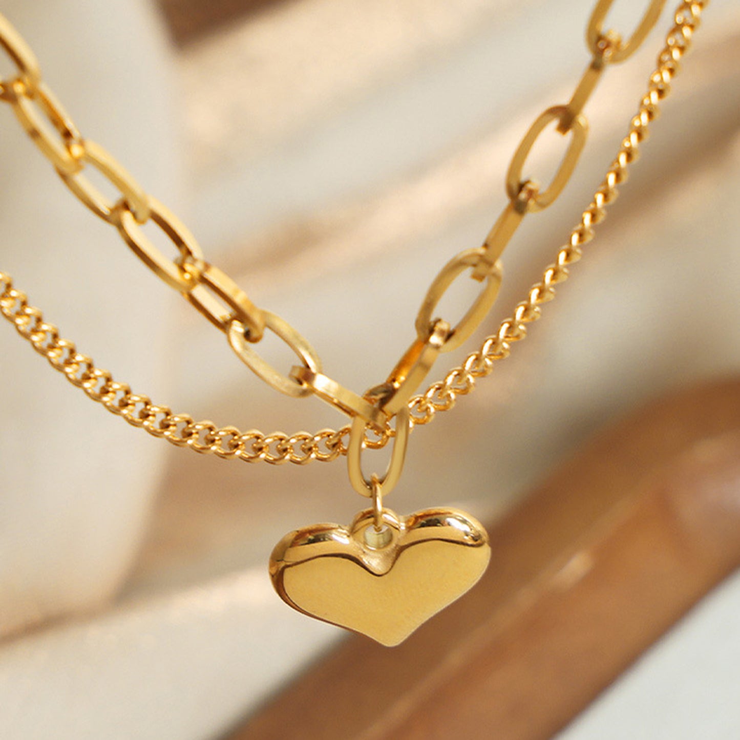 honeybee Mumford's Heart Shape Lobster Closure Chain Bracelet