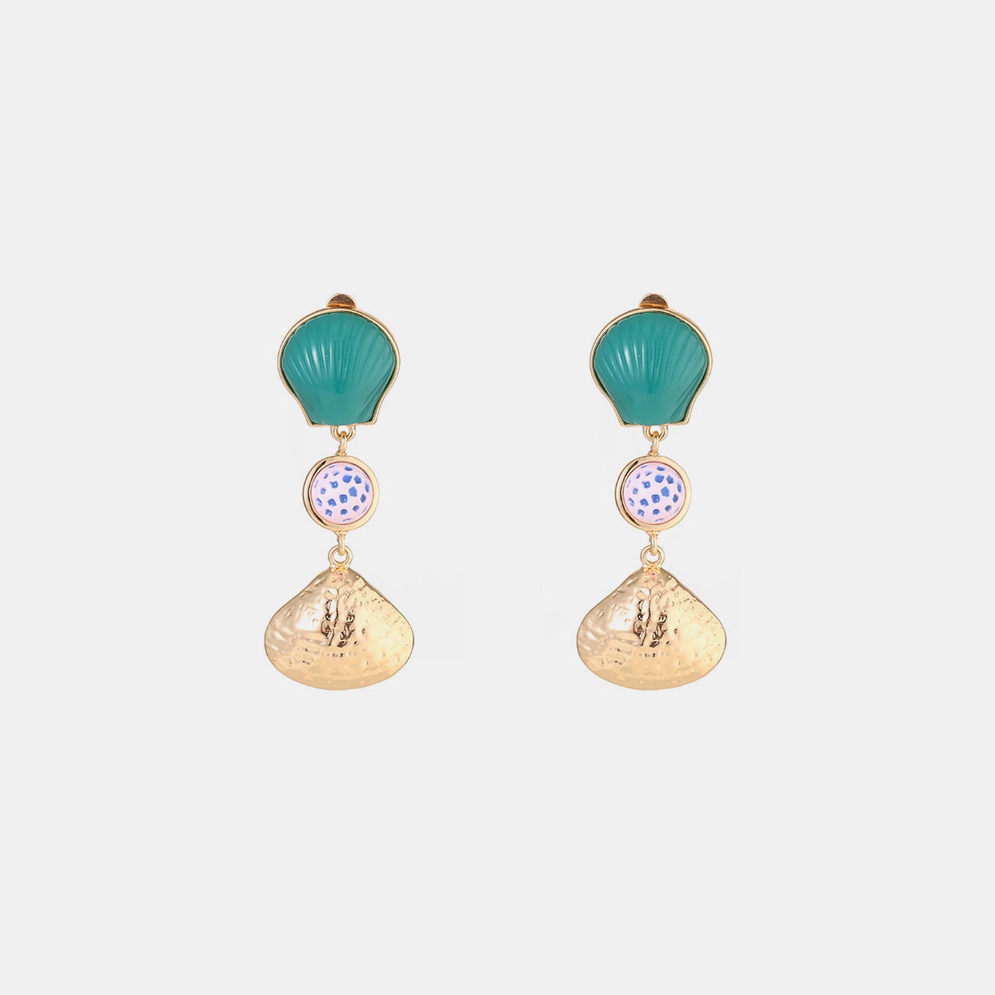 honeybee Mumford's Shell & Tassel Alloy Dangle Earrings