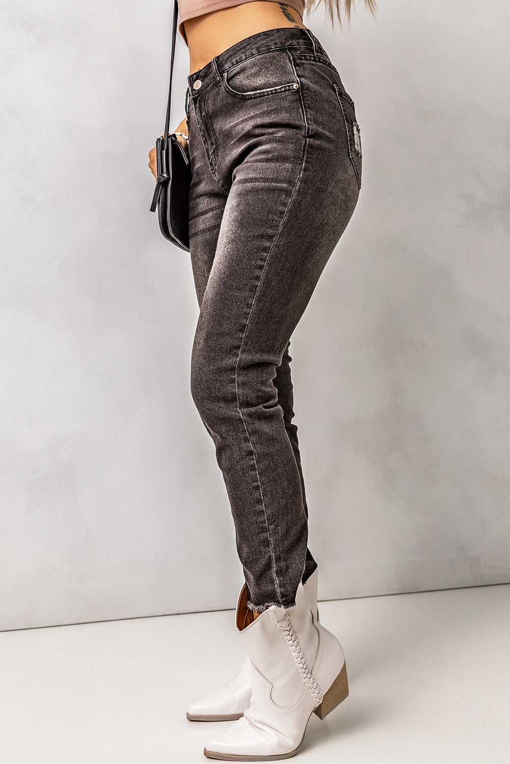 Honeybee Mumford's High Waist Raw Hem Skinny Jeans