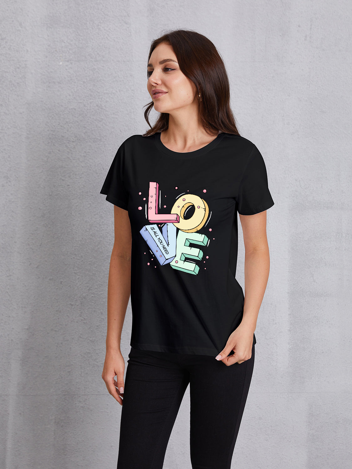 Honeybee Mumford's LOVE IS ALL YOU NEED Round Neck T-Shirt