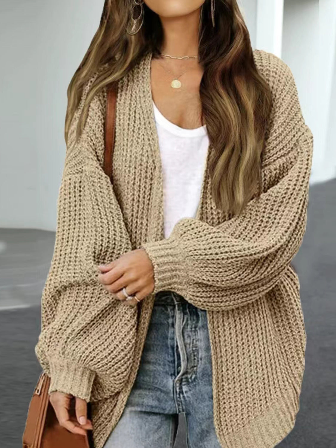 Honeybee Mumford's Drop Shoulder Balloon Sleeve Cardigan