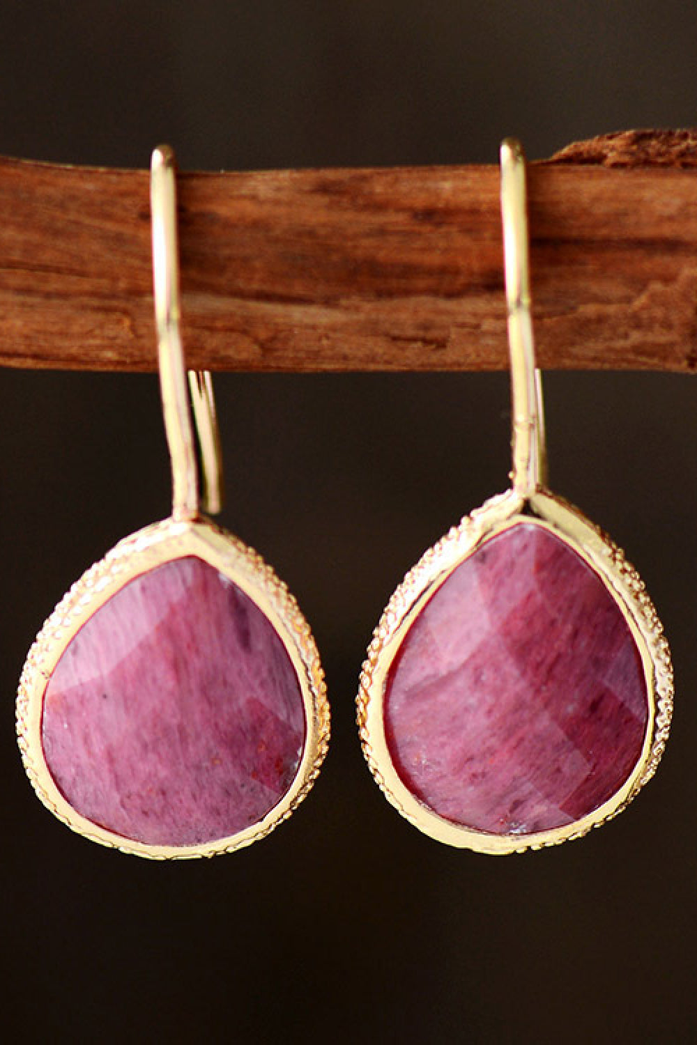 honeybee Mumford's Handmade Natural Stone Teardrop Earrings