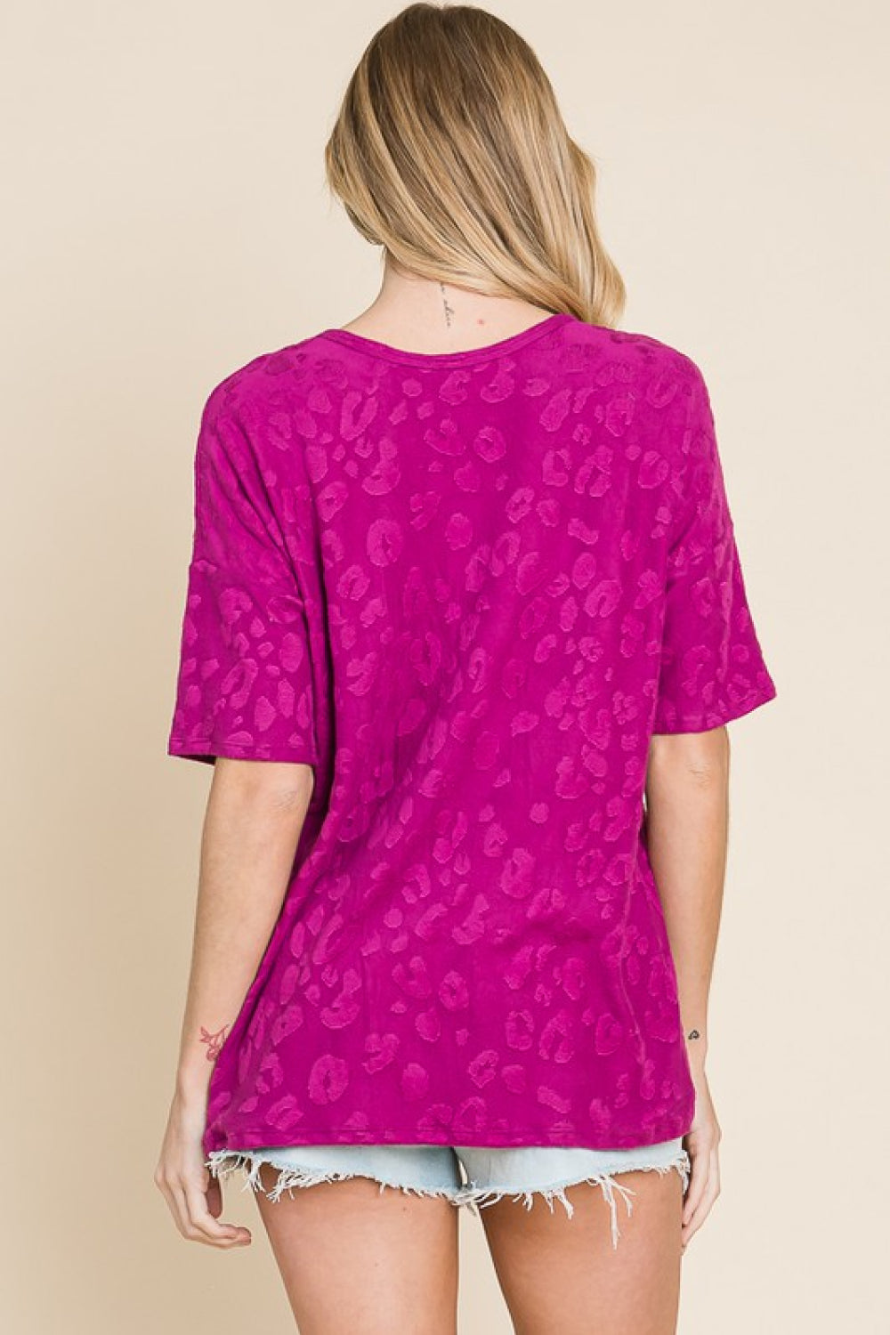 Honeybee Mumford's Deep Purple Animal Textured Top