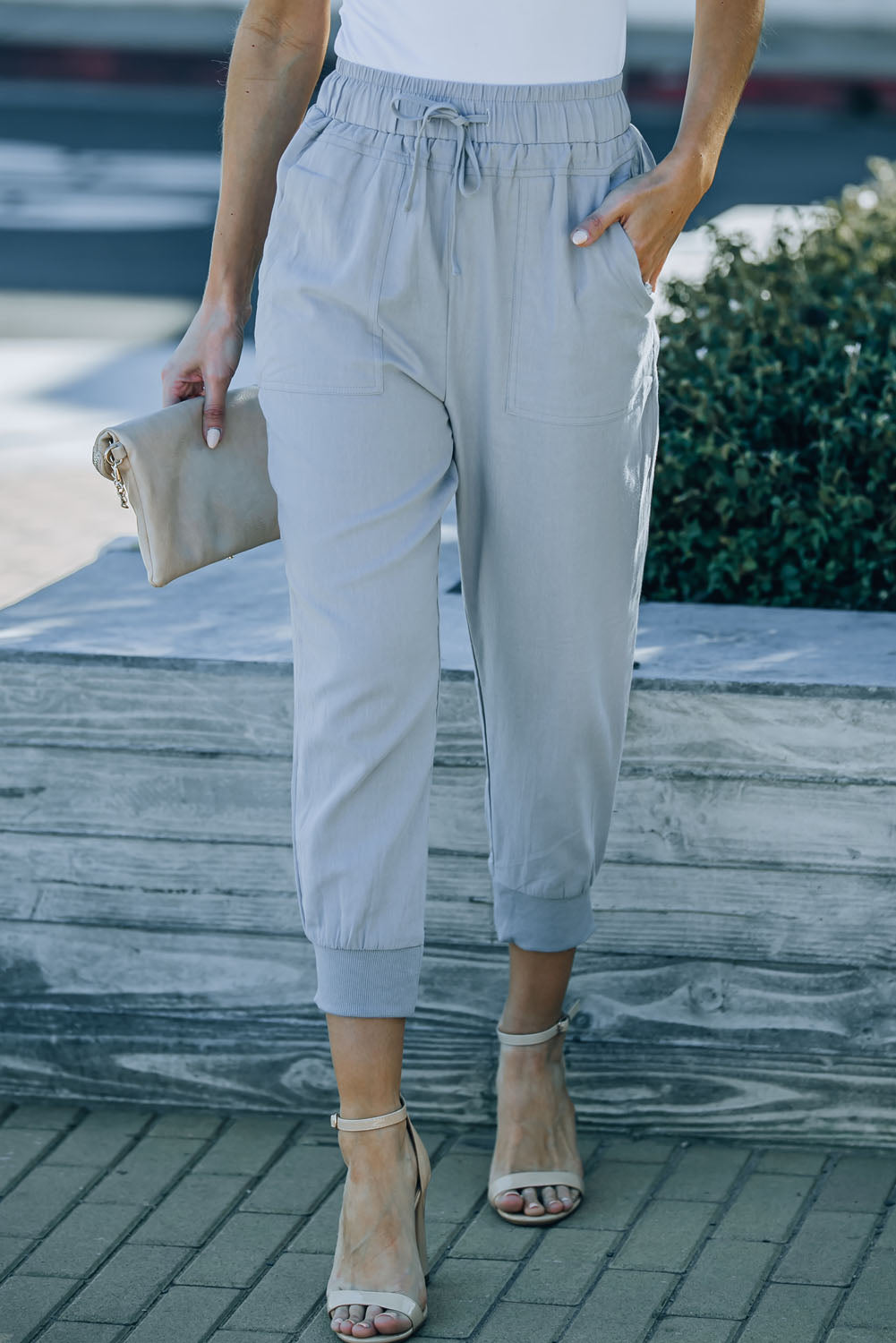 Honeybee Mumford's Drawstring Pocketed Cropped Pants